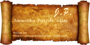 Janecska Patrícius névjegykártya